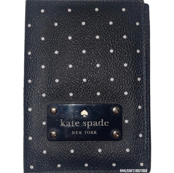 Kate Spade Polka Dot Passport Cover with Red Interior Pristine Condition - Picture 5 of 7